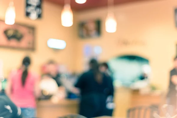 Filtered image blurry background Asian customers checkout at Vietnamese noodle restaurant — Stock Photo, Image