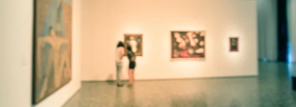 Panoramatický pohled rozmazaně pozadí výtvarného umění v muzeu v Texasu, USA — Stock fotografie