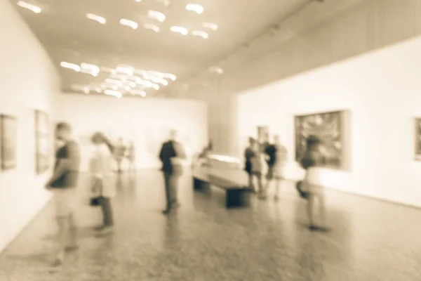 Filtered image blurry background fine art exhibition at museum in Texas, America — Stock Photo, Image