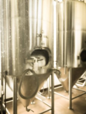 Dallas, Teksas yakınlarındaki zanaat bira ve microbrews tankları filtrelenmiş görüntü bulanık arka plan