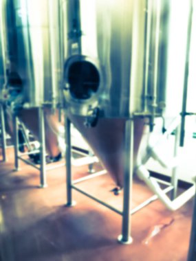 Dallas, Teksas yakınlarındaki zanaat bira ve microbrews tankları filtrelenmiş görüntü bulanık arka plan