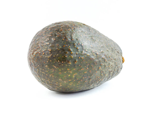 Studio shot single ripe avocado isolated on white background