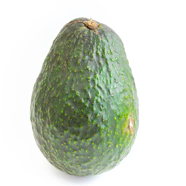 Studio shot single green avocado isolated on white background — Stock Photo, Image
