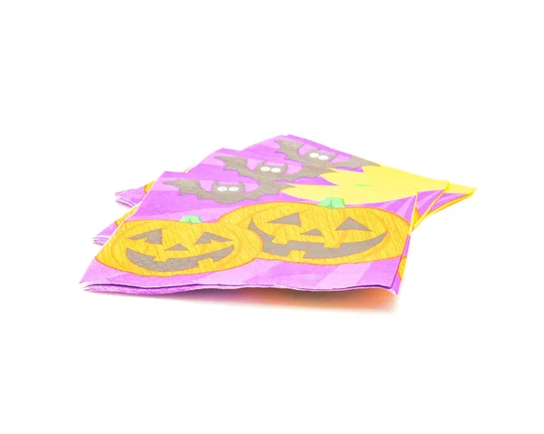 Studio shot three Halloween napkins isolated on white — Stock Photo, Image