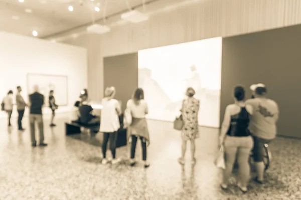 Imagen filtrada fondo borroso exposición de bellas artes en el museo en Texas, América — Foto de Stock