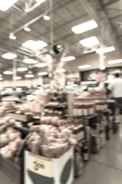 Filtered image blurry background festive Halloween decoration at supermarket in Houston — Stock Photo, Image