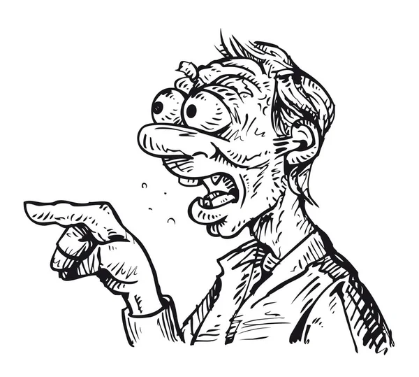 An angry man yelling hand drawing