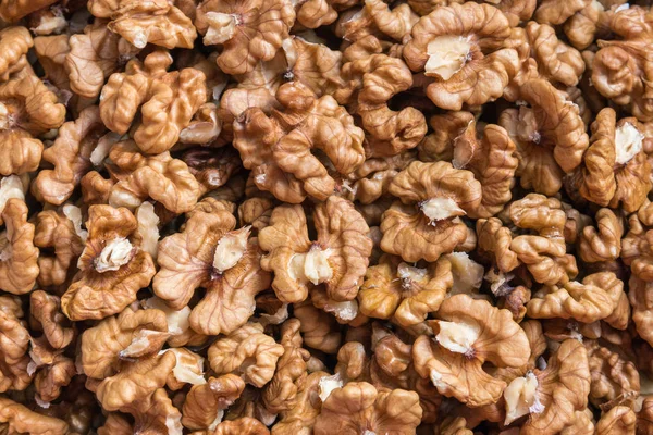 Closeup Shelled Organic Walnut Halves — Stock Photo, Image