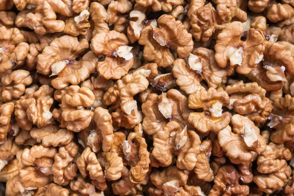 Dried Shelled Walnut Halves Background — Stock Photo, Image