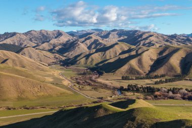 havadan görünümü Wither Hills bölgesinde Marlborough, South Island, Yeni Zelanda