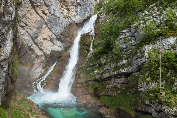 Savica Şelalesi yakınındaki göl Bohinj, Triglav Ulusal Parkı, Slovenya