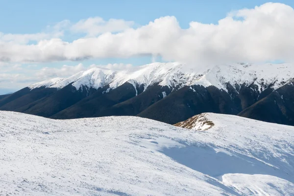 snow covered hills in Nelson Lakes National Park, South Island, New Zealand
