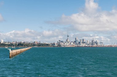 Auckland Cbd manzarası ile kopya alanı hakimler Bay, Yeni Zelanda