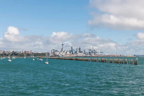 Panoramatický Pohled Auckland Cbd Soudci Bay Nový Zéland — Stock fotografie