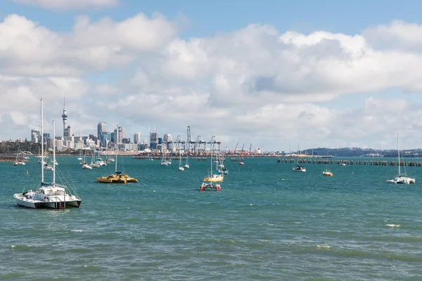 Panorama Aucklandu Kopií Prostoru Soudců Bay Nový Zéland — Stock fotografie