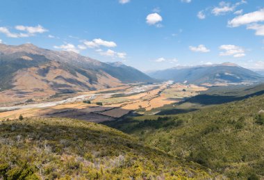 Marlborough bölgesinde, South Island, Yeni Zelanda Wairau Nehri'nin havadan görünümü