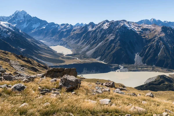 Vista Aérea Del Monte Cook Con Lago Hooker Lago Mueller — Foto de Stock