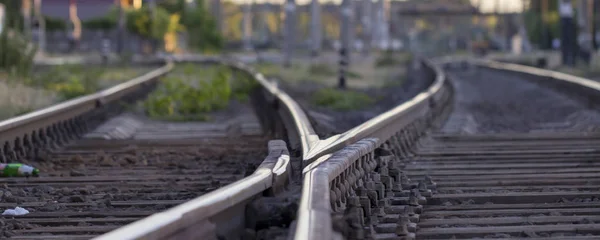 Železniční tratě, vysokorychlostní železniční železniční pointwork — Stock fotografie