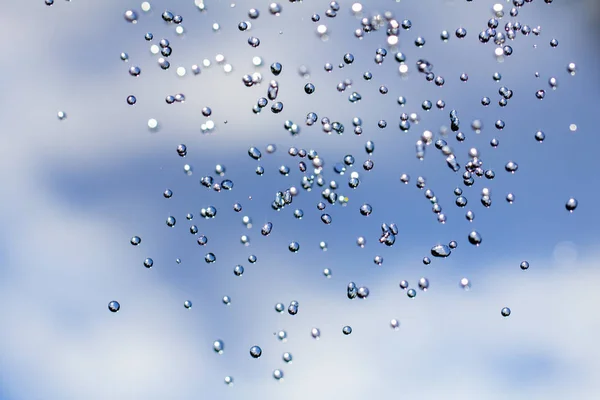 Primer Plano Las Gotas Agua Superficie Del Vidrio Como Fondo — Foto de Stock