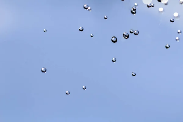 Primer Plano Las Gotas Agua Superficie Del Vidrio Como Fondo — Foto de Stock