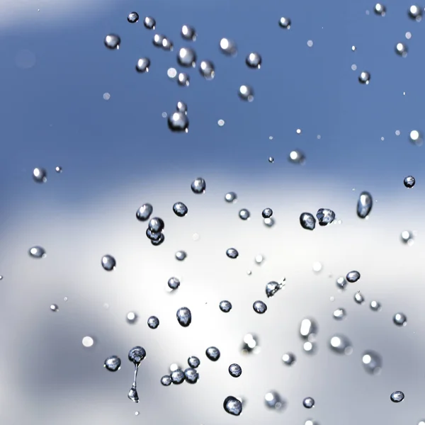 Primer Plano Las Gotas Agua Superficie Del Vidrio Como Fondo — Foto de Stock