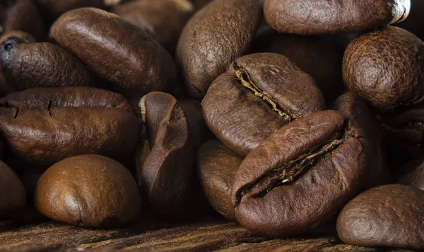 Kaffee Auf Grunge Holz Hintergrund Nahaufnahme — Stockfoto