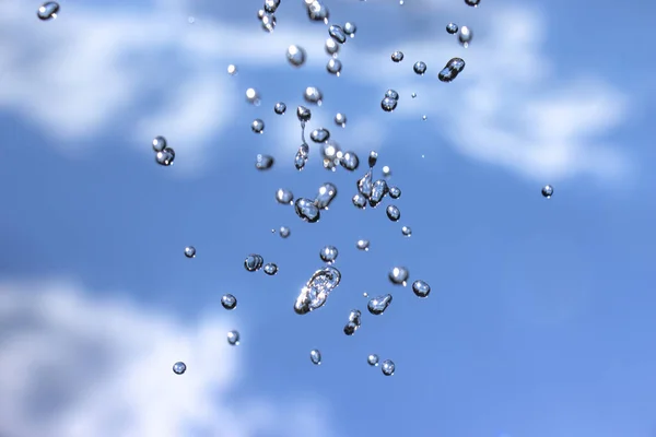 Primer Plano Las Gotas Agua Superficie Del Vidrio Como Fondo — Foto de Stock