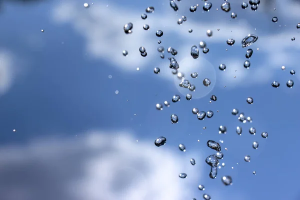 Primer Plano Las Gotas Agua Superficie Del Vidrio Como Fondo — Foto de Stock