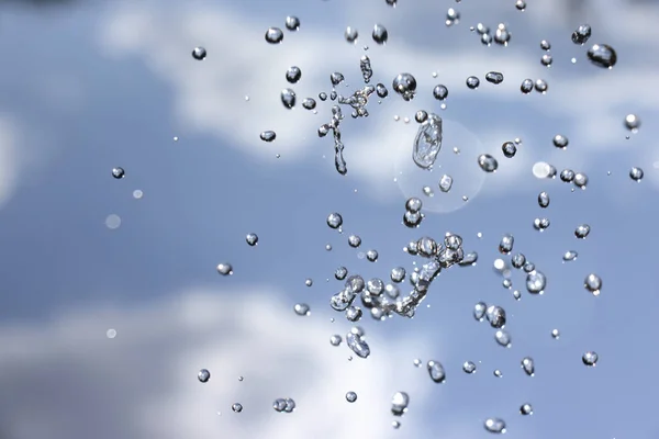 Primer Plano Las Gotas Agua Superficie Del Vidrio Como Fondo — Foto de Stock