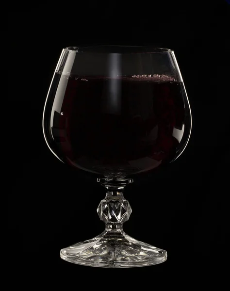 Γυαλί Νεκρή Εικόνα Κόκκινο Κρασί Ποτήρι Μαύρο Φόντο Κοντινό Πλάνο — Φωτογραφία Αρχείου