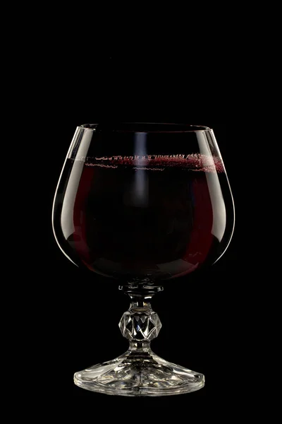 Γυαλί Νεκρή Εικόνα Κόκκινο Κρασί Ποτήρι Μαύρο Φόντο Κοντινό Πλάνο — Φωτογραφία Αρχείου