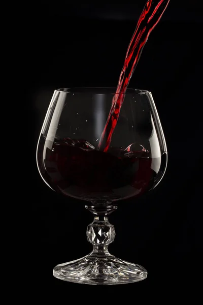 Glass Still Life Image Glass Red Wine Glass Black Background — Stock Photo, Image