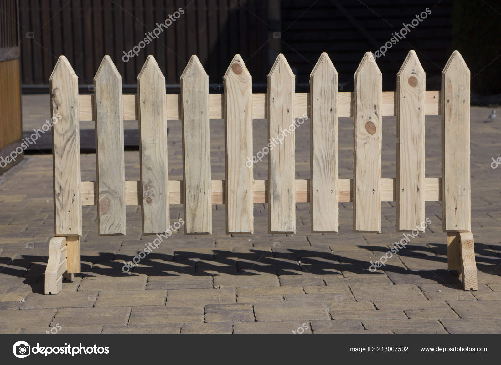 Part Small Wooden Fence Pegs Close Stock Photo Maykal 213007502 Part Small Wooden Fence Pegs Close Stock Photo