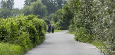 Çok dar kırsal sokak içinde Köyü, Stary Petrovtsi, Kiev region, Ukrayna.