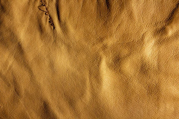 Sárga Bőr Textúra Természetes Környezetbarát Anyagok Közelről — Stock Fotó