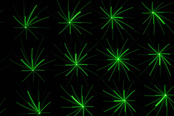 Ritning Svart Vägg Med Grön Laser Abstrakta Ritning — Stockfoto