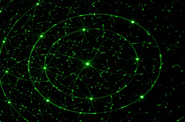 Kresba Černé Zdi Zeleným Laserem Abstraktní Kresba — Stock fotografie