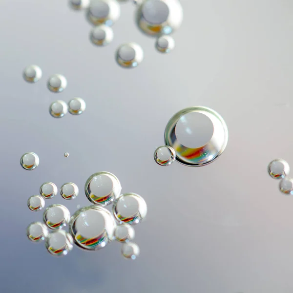 Primer Plano Gotas Agua Con Fondo Colorido Arco Iris — Foto de Stock