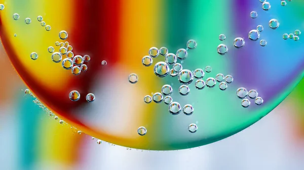 Close Water Drops Rainbow Colorful Background — Stock Photo, Image