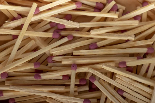 Match Sticks Brown Heads Row Texture Close — Stock Photo, Image