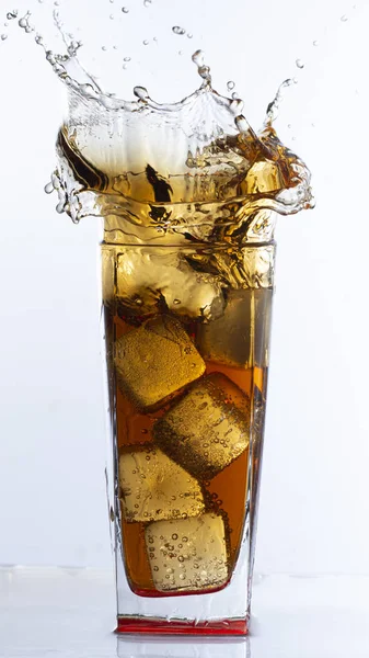 Dramatic Cola Splash Some Movement Splashes — Stock Photo, Image