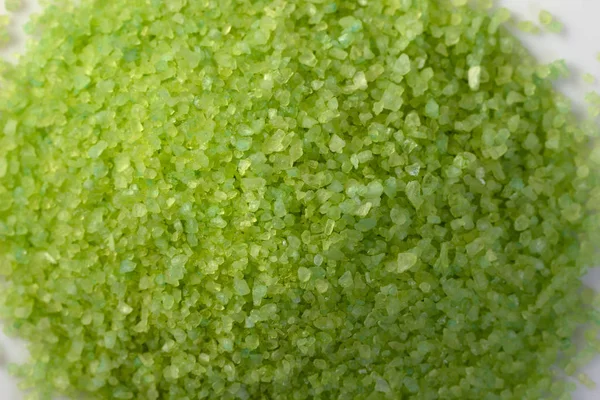 Textura Sal Marinho Aromático Verde Para Banho Com Extratos Ervas — Fotografia de Stock