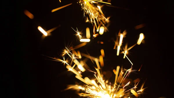 Christmas Sparkler Isolated Black Background Bengal Fire Close — Stock Photo, Image