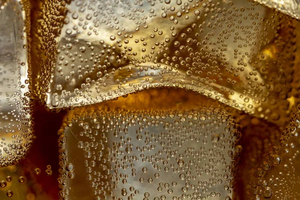 Close View Ice Cubes Drink Background — Stock Photo, Image