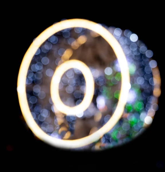 Bokeh Blur Szám 2019 Bokeh Vonal Színes Bokeh Karácsonyi Világítás — Stock Fotó