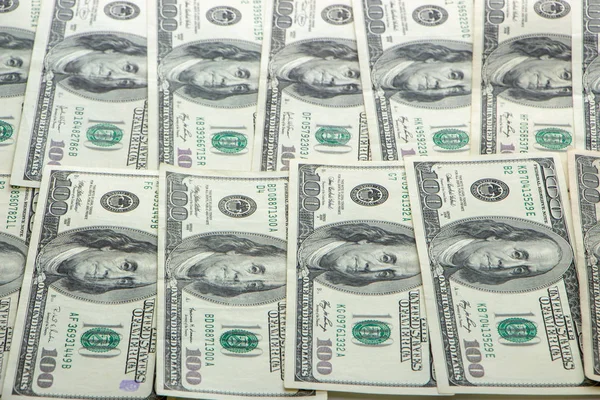 Achtergrond Met Geld Amerikaanse Honderd Dollar Bills Textuur — Stockfoto