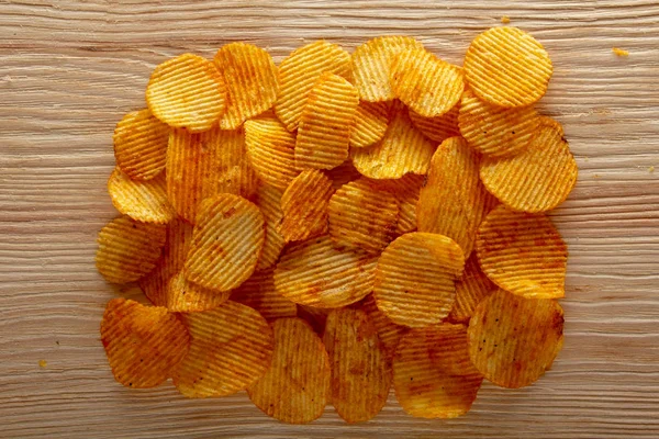 Textura frita papas fritas doradas, primer plano —  Fotos de Stock