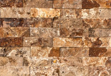 Yüksek kaliteli traverten veya terminat duvar. Arka plan veya döşeme için boş