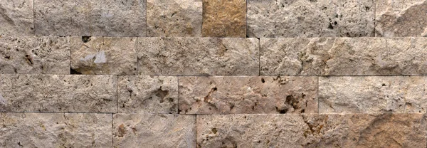 Wall of high quality travertine or thermolith. Blank for background or tile — Stock Photo, Image