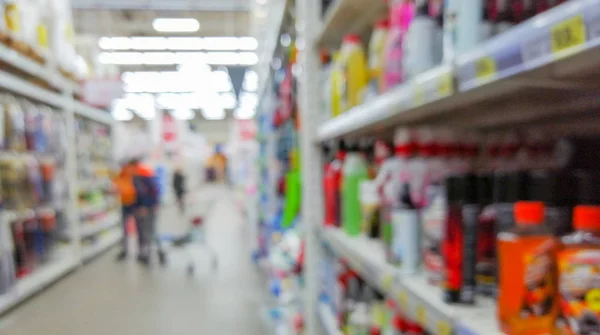 Sklep supermarket rozmycie tła z bokeh abstrakcyjne — Zdjęcie stockowe